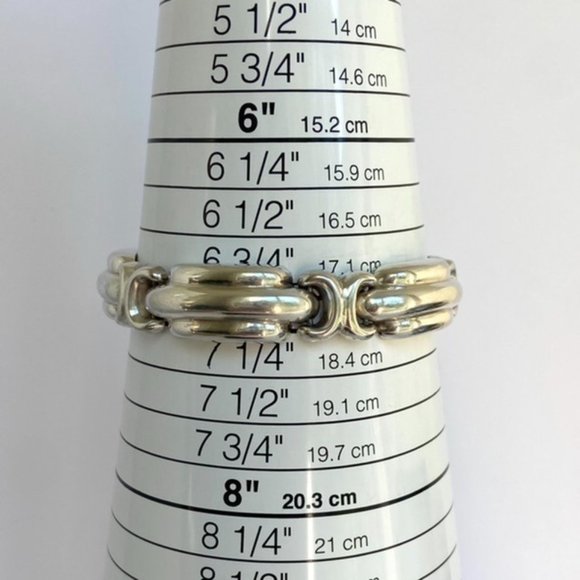 VTG Sterling Silver 925 Signed Bayanihan Modernist Panel Link Bracelet 7.25" 34g - Picture 9 of 16